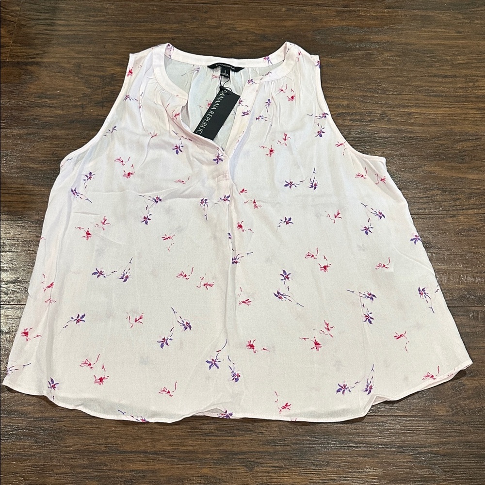 Banana Republic Pink & Purple Sleeveless V-Neck Top Size S